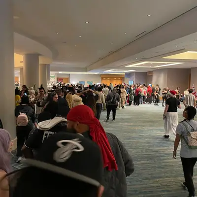 The line for the Cosplay Deviants event stretched well beyond capacity.