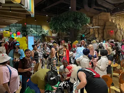 Attendees at a lobby party.
