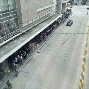 Queues wrapped around the building in 2022.