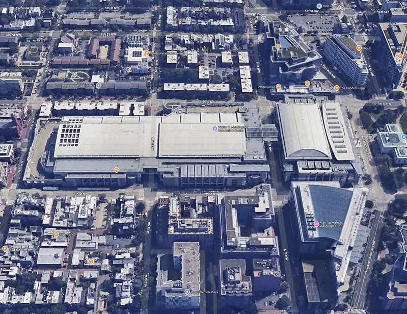 A view of the convention center as seen on Google Maps.