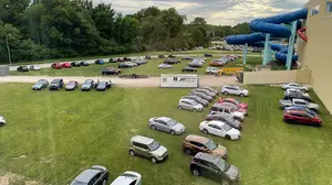 The parking lots fill up during Colossalcon leaving drivers no other option but to park in the grassy fields surrounding the resort.