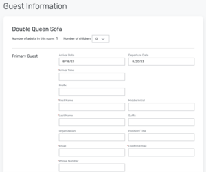Enter your guest information using the browser’s autofill feature. Save precious time by selecting just one guest in an earlier step.