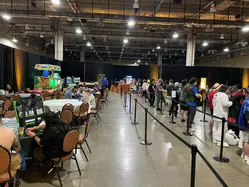 There was a food court inside one of the convention center halls.