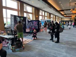 A photo area in the convention center had a number of themed booths.