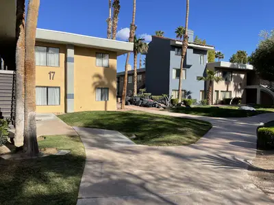 The resort is broken up into apartment-like buildings.