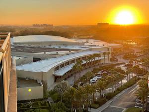 Sunset over the convention center.