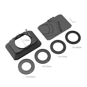 The matte box includes filter ring adapters.