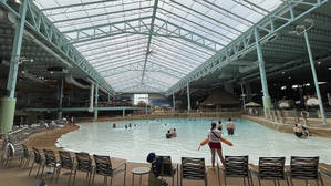 The wave pool looks empty on Thursday afternoon.