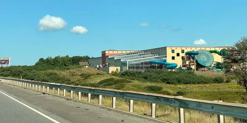 The water park as seen from Interstate 380.
