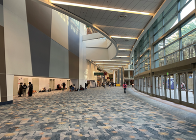 The Anaheim Convention Center main lobby leading into the vendor hall.