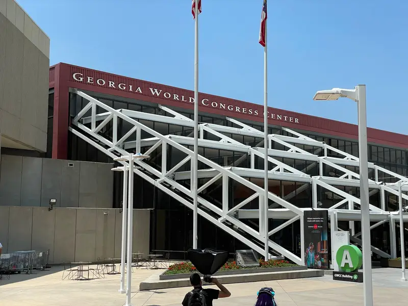 The main entrance to the Georgia World Congress Center