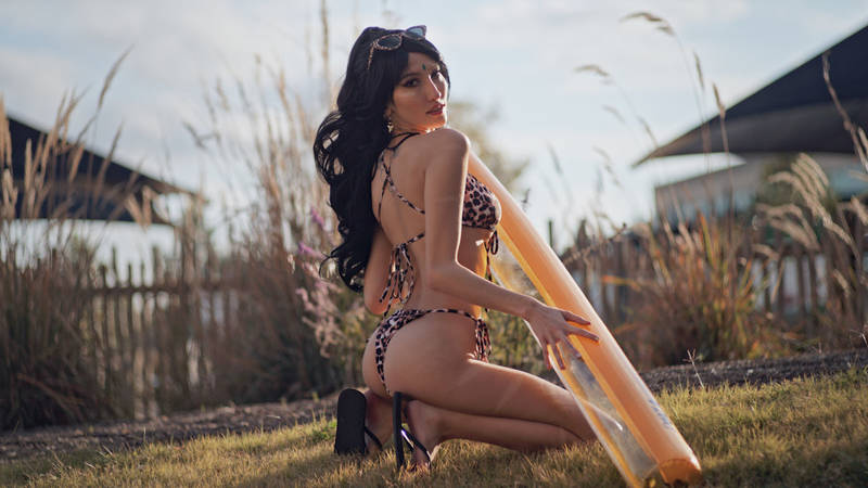 @veena.cos is Nidalee from League of Legends