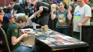 Artist alley at a Fandom Events convention.