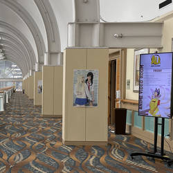 Photos submitted by cosplayers and photographers were displayed all around the convention center.