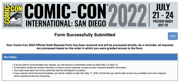 San Diego Comic-Con has a unique hotel reservation system.