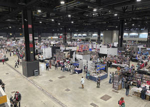 Vendors, artists, and more cover the massive show floor.