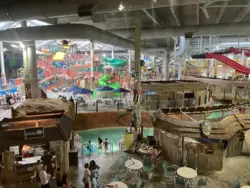 An overview of the sprawling indoor water park.