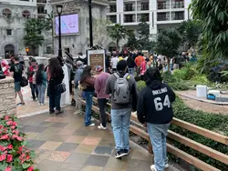 The registration queue stretched from the convention center all the way into the atrium.