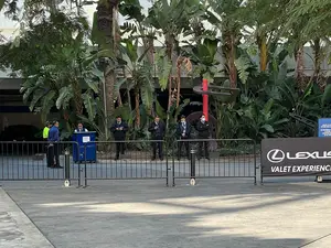 The "horseshoes" area is a popular photography area during Anime Expo, but is just a valet parking area during LA Comic Con.